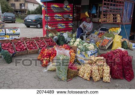 Vegetable Vendor, Gracanica, Kosovo View Large Photo Image Stock Photo - Vegetable Vendor, Gracanica, Kosovo. Fotosearch