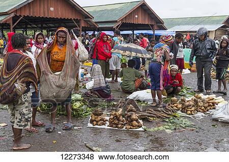 Vegetable vendors at the market, Wamena, Papua, Indonesia View Large Photo Image Stock Photo - Vegetable vendors at the market, Wamena, Papua, Indonesia. Fotosearch