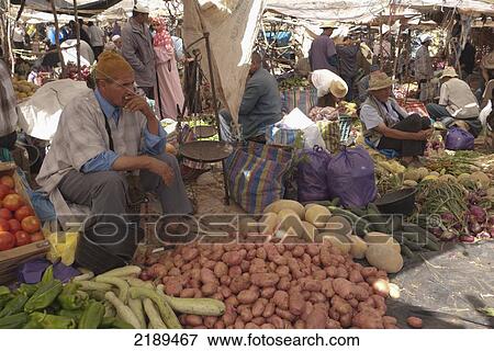 Stock Photo - Vegetables At Berber Market Outside Marrakesh, Essaouira, Morocco. Fotosearch