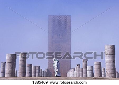 Veiled Woman Walking Infront Of Hassan Mosque View Large Photo Image Stock Photo - Veiled Woman Walking Infront Of Hassan Mosque. Fotosearch