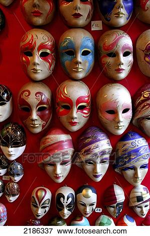 Venice, Italy. An Array Of Masks Used During Venice's World Famous Carnival. Doug Mckinlay/Axiom View Large Photo Image Stock Photo - Venice, Italy. An Array Of Masks Used During Venice's World Famous Carnival. Doug Mckinlay/Axiom. Fotosearch