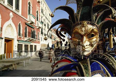 Stock Photography - Venice, Italy. Carnival Mask For Sale On The Riva Degli Schiavoni.. Fotosearch