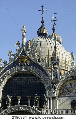 Picture - Venice, Italy. Domes Of The Basilica San Marco On Piazza San Marco. Doug Mckinlay/Axiom. Fotosearch