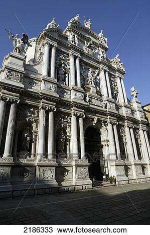 Stock Image - Venice, Italy. One Of Venice's Many Baroque Churches. Doug Mckinlay/Axiom. Fotosearch