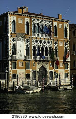 Stock Image - Venice, Italy. Venetian Institute Of Art On The Grand Canal. Doug Mckinlay/Axiom. Fotosearch