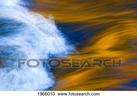 Stock Image - Vermont, Jamaica State Park, West River, Long Exposure Of Flowing River, Soft Focus.. Fotosearch