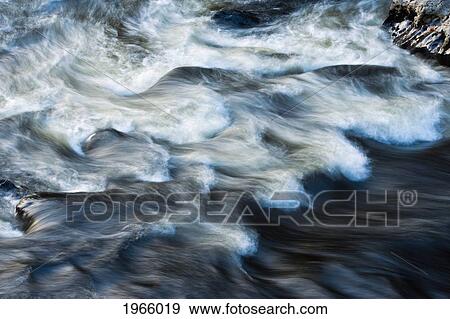 Stock Photo - Vermont, Jamaica State Park, West River, Abstract View Of Flowing Water.. Fotosearch