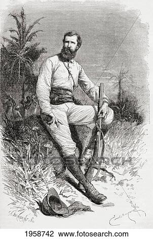 Stock Image - Verney Lovett Cameron, 1844 To 1894. English Explorer In Central Africa. From El Mundo En La Mano, Published 1878.. Fotosearch