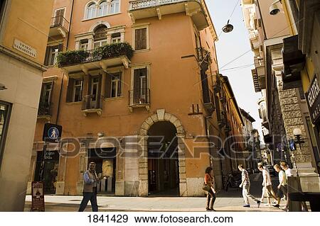 Stock Photo - Verona Street Scene; Italy. Fotosearch