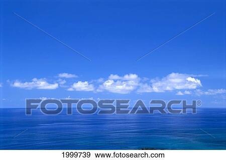 Very Calm Blue Water With Horizon And Clouds C1715 View Large Photo Image Stock Photo - Very Calm Blue Water With Horizon And Clouds C1715. Fotosearch