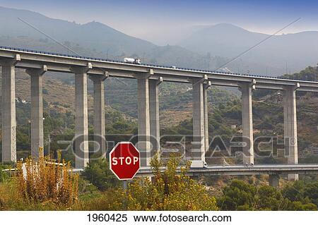 Stock Photography - Viaduct On A7-E15 Highway Just East Of Maro; Malaga Province, Costa Del Sol, Spain. Fotosearch