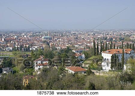 Stock Photo - Vicenza, Italy; The Town Viewed From Monte Berico. Fotosearch
