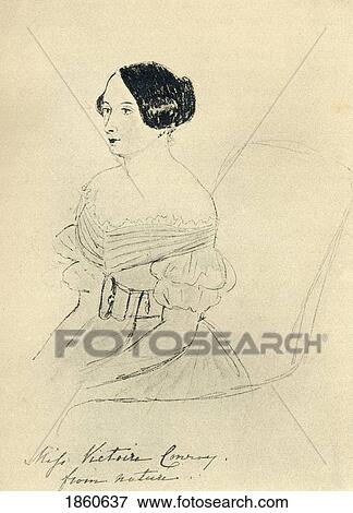 Stock Photo - Victoire Conroy, Daughter Of John Conroy, Comptroller To The Duchess Of Kent. From A Sketch By Princess Victoria. From The Book The Girlhood Of Queen Victoria 1832-1840. Published In London 1912.. Fotosearch