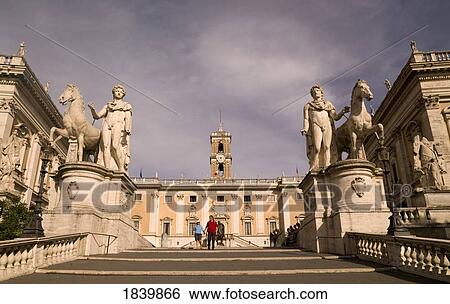 Stock Photograph - Victor Emmanuel Monument On Piazza Del Campidoglio; Rome, Italy. Fotosearch