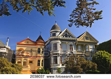 Victorian Style Homes Near Alamo Square; San Francisco California United States Of America View Large Photo Image Stock Photo - Victorian Style Homes Near Alamo Square; San Francisco California United States Of America. Fotosearch