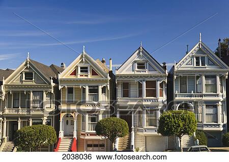 Victorian Style Homes Near Alamo Square; San Francisco California United States Of America View Large Photo Image Stock Photograph - Victorian Style Homes Near Alamo Square; San Francisco California United States Of America. Fotosearch