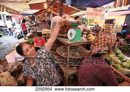 Vietnam, Street market; Hanoi View Large Photo Image Picture - Vietnam, Street market; Hanoi. Fotosearch