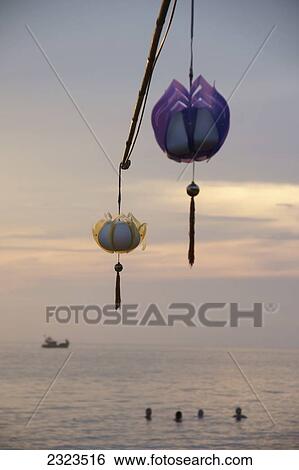 Vietnam, Traditional lanterns hanging above sea; Phu Quoc island View Large Photo Image Stock Photograph - Vietnam, Traditional lanterns hanging above sea; Phu Quoc island. Fotosearch