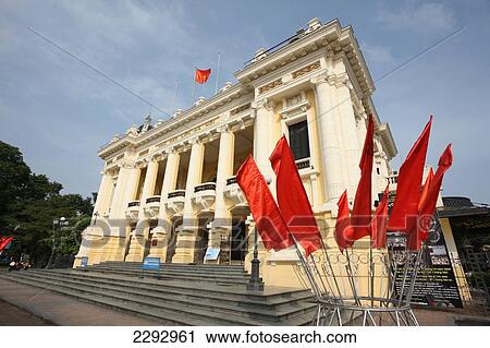 Stock Image - Vietnam, View of Opera house; Hanoi. Fotosearch
