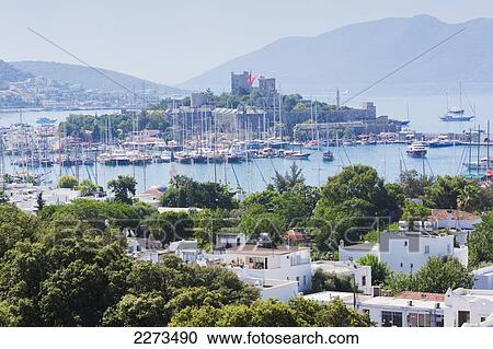 View across the harbour to castle of st. peter; bodrum mugla province turkey View Large Photo Image Stock Image - View across the harbour to castle of st. peter; bodrum mugla province turkey. Fotosearch