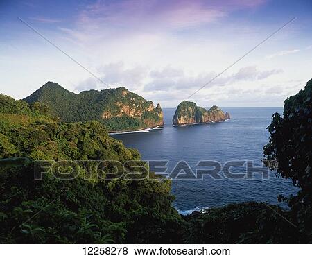 View across the Southeastern coastline of American Samoa; American Samoa View Large Photo Image Stock Photo - View across the Southeastern coastline of American Samoa; American Samoa. Fotosearch