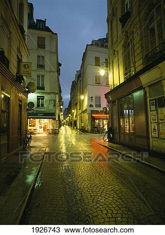 View Along The Rue Montorgeil At Dawn, Paris, France View Large Photo Image Stock Image - View Along The Rue Montorgeil At Dawn, Paris, France. Fotosearch