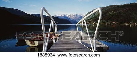 View Down A Walkway To The Water Of Hardangerfjord. View Large Photo Image Picture - View Down A Walkway To The Water Of Hardangerfjord.. Fotosearch