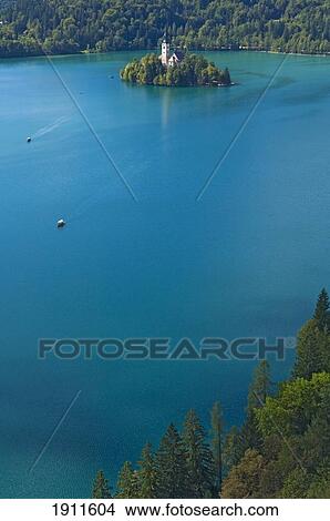 View From Castle At Lake Bled, Slovenia View Large Photo Image Picture - View From Castle At Lake Bled, Slovenia. Fotosearch