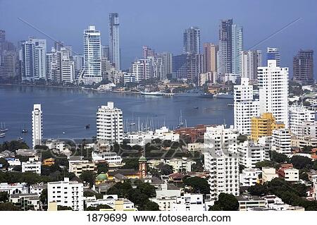 Stock Photo - View From Convento De La Popa Over Bocagrande And La Manga. Fotosearch