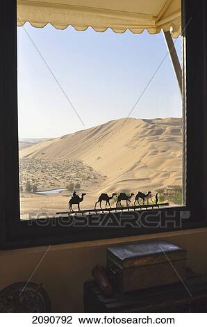 Stock Image - View From Library Window In Qasr Al Sarab, Abu Dhabi. Fotosearch