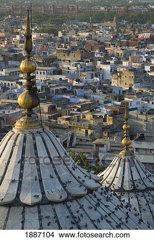 View From Minaret Of The Roofs Of The Jami Masjid And Old Delhi View Large Photo Image Picture - View From Minaret Of The Roofs Of The Jami Masjid And Old Delhi. Fotosearch