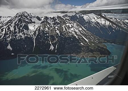 Stock Image - View from plane of chilko lake by ts'yl-os provincial park; british columbia canada. Fotosearch