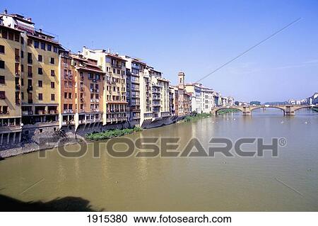 Stock Image - View From Ponte Vecchio. Fotosearch