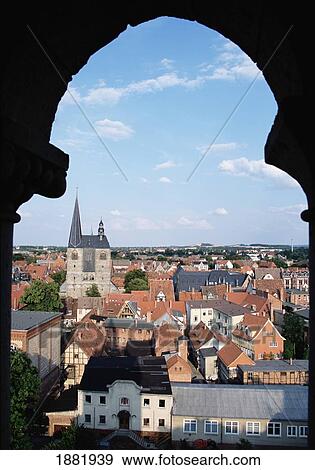 Stock Photo - View From Sternkierkerturm To Market Church. Fotosearch