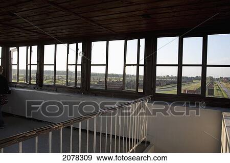 View From The Main Guard House (Gate Of Death), Auschwitz-Birkenau Concentration Camp, Oswiecim, Malopolska, Poland View Large Photo Image Stock Photo - View From The Main Guard House (Gate Of Death), Auschwitz-Birkenau Concentration Camp, Oswiecim, Malopolska, Poland. Fotosearch