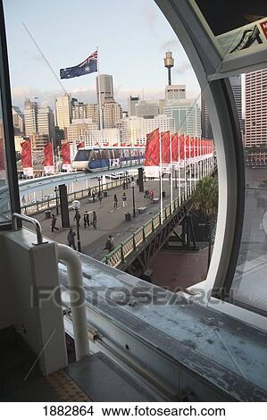 Picture - View From The Skytrain In Central Sydney; Sydney, New South Wales, Australia. Fotosearch