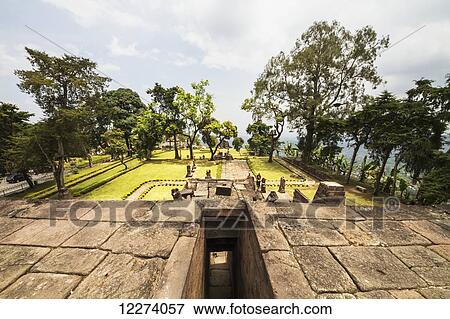 View from the top of the central pyramid of the 15th-century Javanese-Hindu temple, Candi Sukuh, Central Java, Indonesia View Large Photo Image Stock Photo - View from the top of the central pyramid of the 15th-century Javanese-Hindu temple, Candi Sukuh, Central Java, Indonesia. Fotosearch