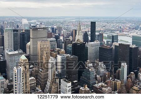 Stock Photo - View from the top of the Empire State Building; New York City, New York, United States of America. Fotosearch