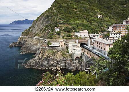 View from the Via Dell'Amore; Riomaggiore, Liguria, Italy View Large Photo Image Picture - View from the Via Dell'Amore; Riomaggiore, Liguria, Italy. Fotosearch