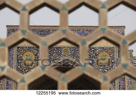 Stock Photography - View into courtyard, Sher Dor madrassah, Registan Square; Samarkand, Uzbekistan. Fotosearch