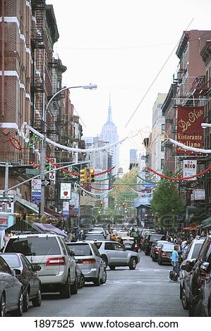 Stock Photography - View Of A Busy Street; New York City, New York, United States Of America. Fotosearch