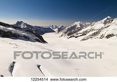 View of Aletsch Glacier from Jungfraujoch; Bernese Oberland, Switzerland View Large Photo Image Picture - View of Aletsch Glacier from Jungfraujoch; Bernese Oberland, Switzerland. Fotosearch