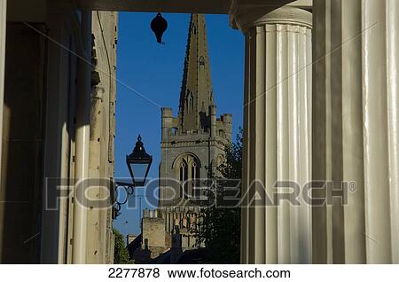 Stock Photo - View of All Saints Church from Barn Hill; Stamford, Lincolnshire, England. Fotosearch