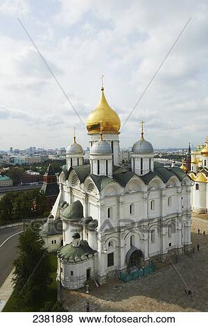 View of Archangel Cathedral and Moscow from Ivan the Great Bell Tower in Kremlin; Moscow, Russia View Large Photo Image Stock Photo - View of Archangel Cathedral and Moscow from Ivan the Great Bell Tower in Kremlin; Moscow, Russia. Fotosearch