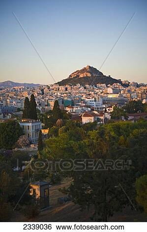 View Of Athens From Acropolis At Sunset; Athens, Greece View Large Photo Image Stock Photograph - View Of Athens From Acropolis At Sunset; Athens, Greece. Fotosearch