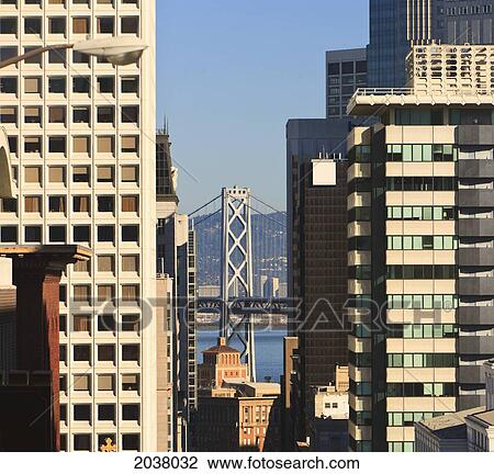 View Of Bay Bridge From Nob Hill On California Street; San Francisco California United States Of America View Large Photo Image Stock Image - View Of Bay Bridge From Nob Hill On California Street; San Francisco California United States Of America. Fotosearch