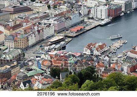 View Of Bergen From Floyen Mountain; Bergen Norway View Large Photo Image Stock Photograph - View Of Bergen From Floyen Mountain; Bergen Norway. Fotosearch