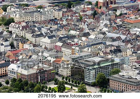 View Of Bergen From Floyen Mountain; Bergen Norway View Large Photo Image Stock Photography - View Of Bergen From Floyen Mountain; Bergen Norway. Fotosearch