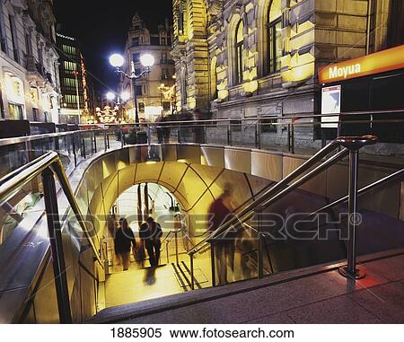 View Of Bilbao's Underground At Night View Large Photo Image Stock Photography - View Of Bilbao's Underground At Night. Fotosearch
