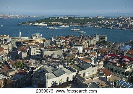View Of Bosphorus And Sea Of Marmara From Galata Tower; Istanbul, Turkey View Large Photo Image Stock Image - View Of Bosphorus And Sea Of Marmara From Galata Tower; Istanbul, Turkey. Fotosearch
